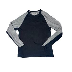 The Rail Men’s XL Long Sleeve Athletic Top Black Gray Two-Tone Breathable Mesh